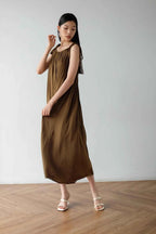 Gala Dress Olive Brown