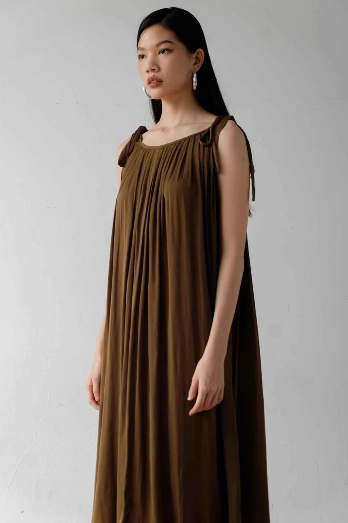 Gala Dress Olive Brown