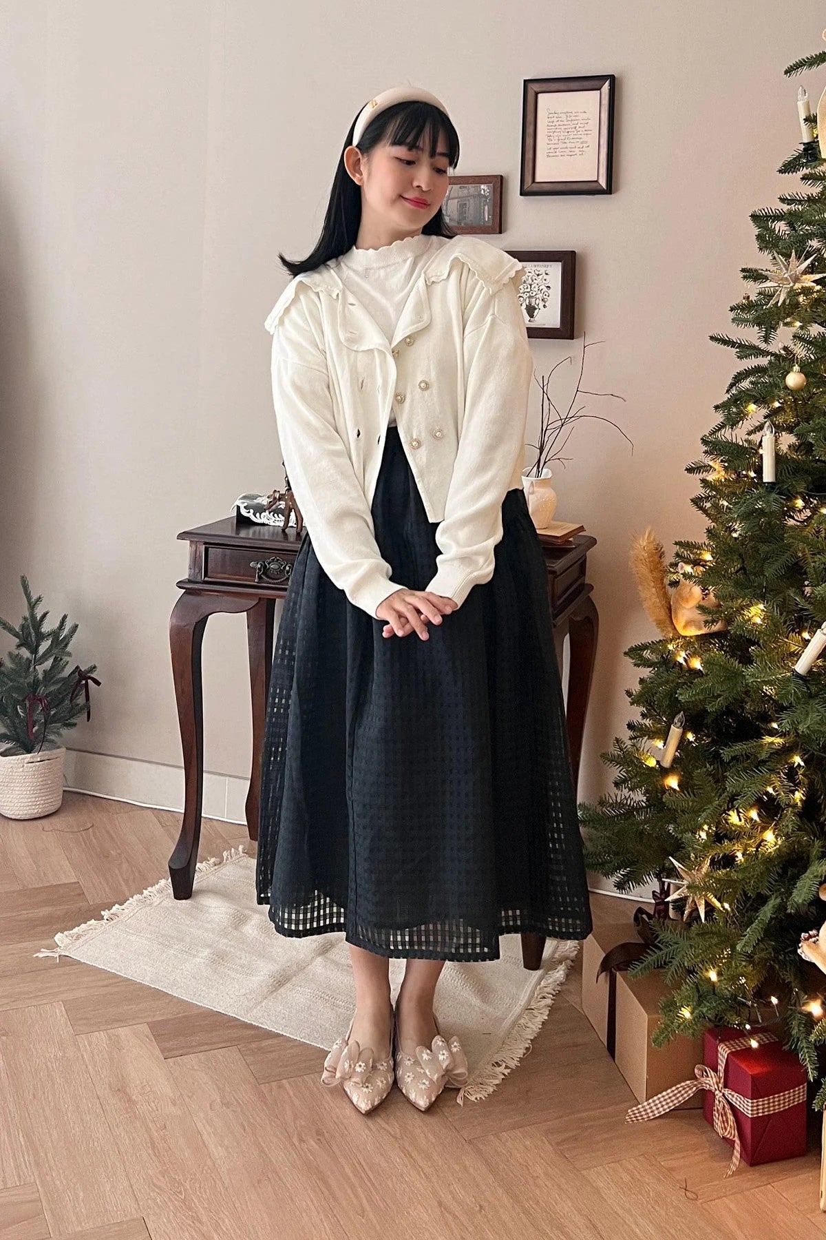 Harlow Sailor Cardigan Off White