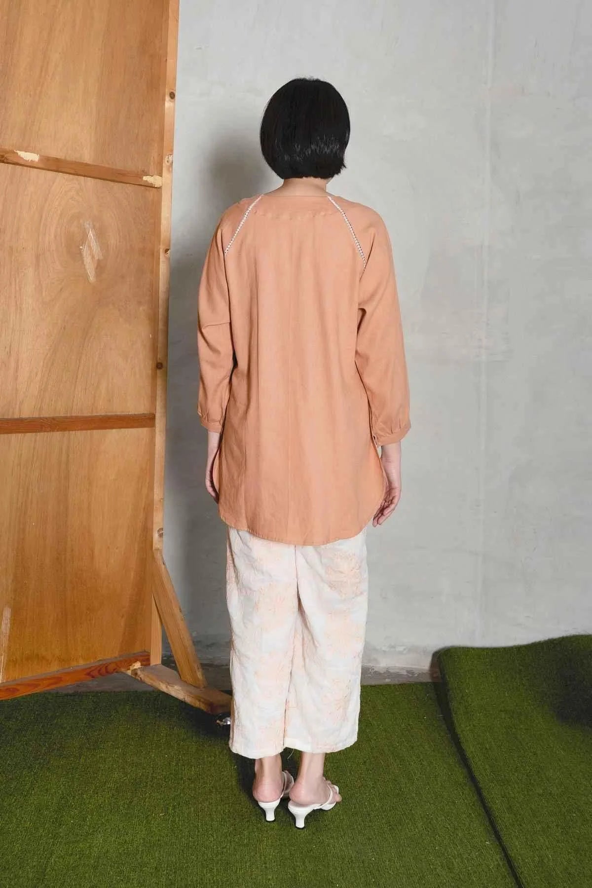 Isla Pants White/Apricot