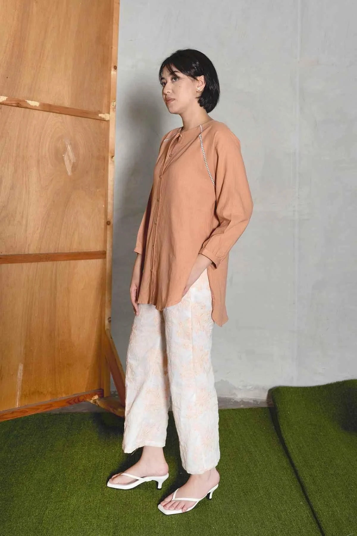 Isla Pants White/Apricot