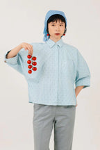 Jardin Shirt Green Blue Dobby