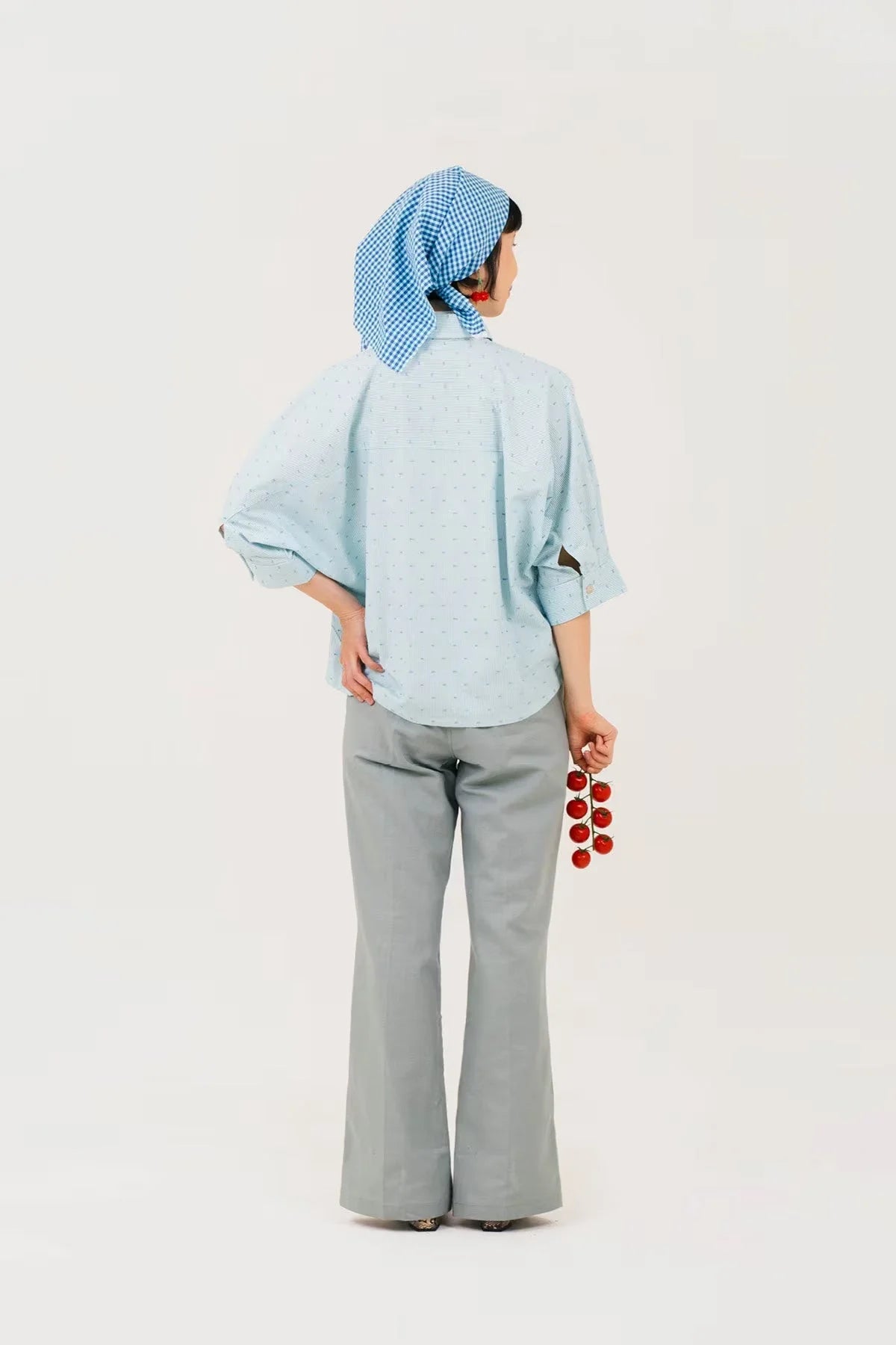Jardin Shirt Green Blue Dobby
