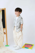 Kai Petite Shirt Black White Doodle