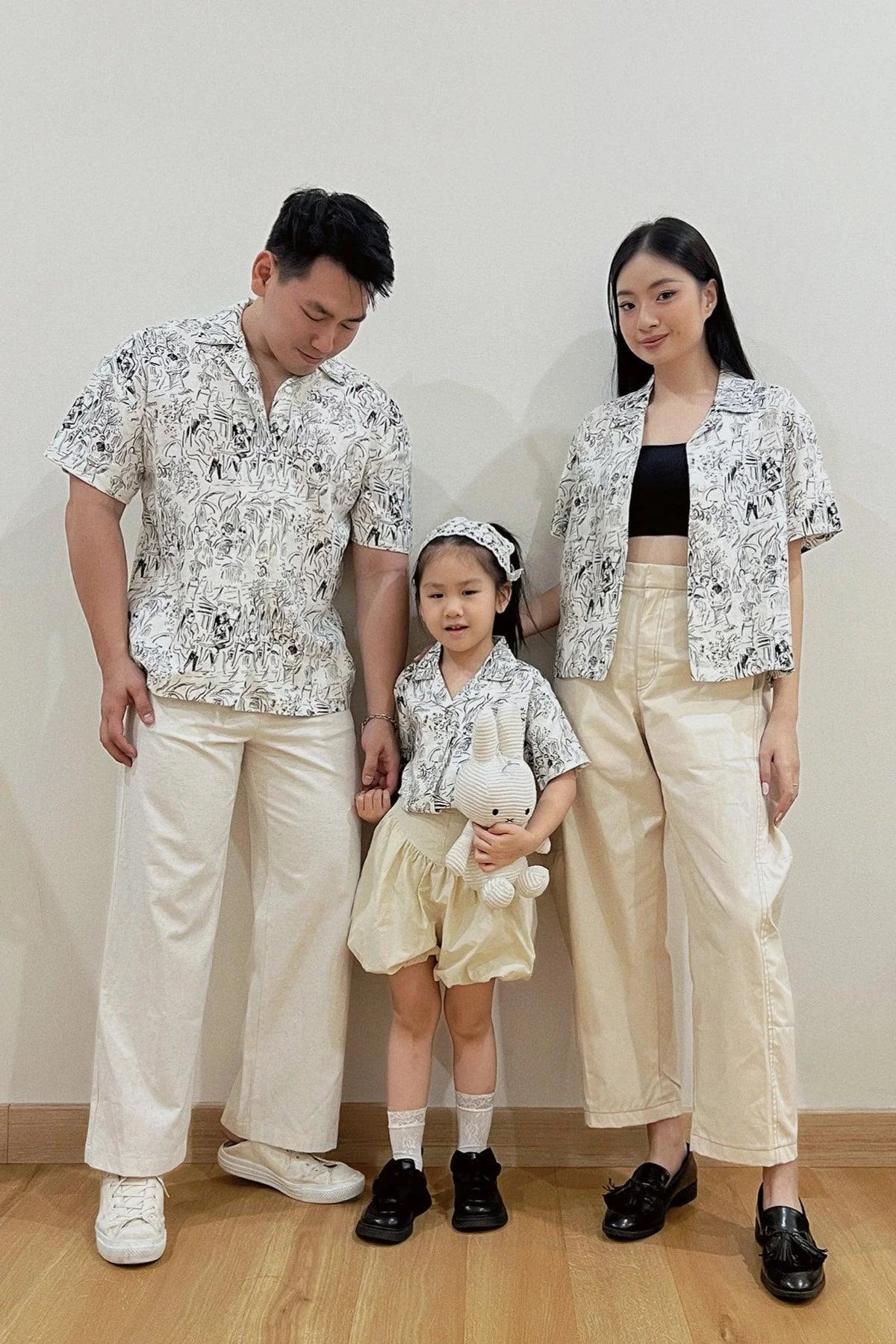 Kai Petite Shirt Black White Doodle
