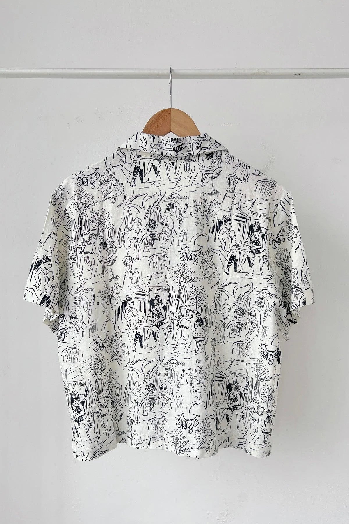 Kai Shirt Blue Black White Doodle
