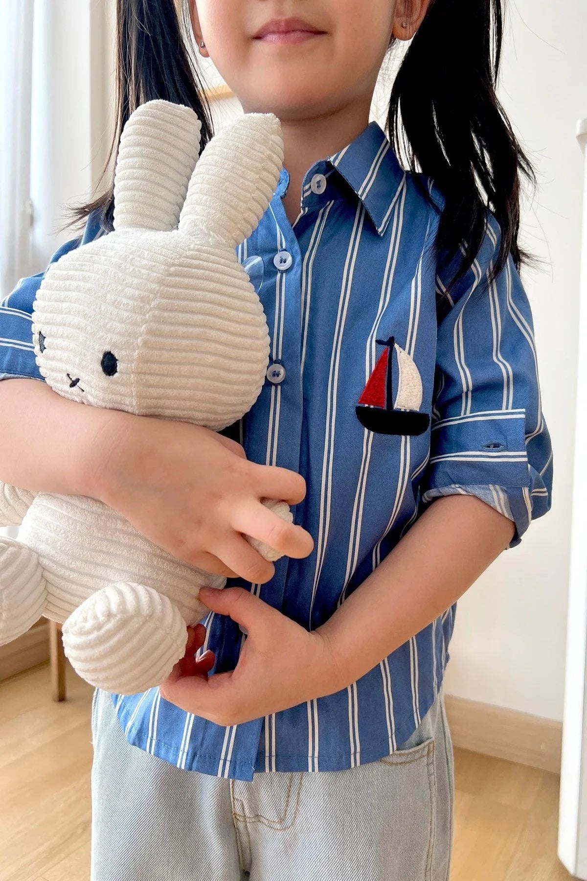 League Petite Shirt Blue White