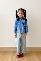 League Petite Shirt Blue White