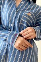 League Shirt Blue White