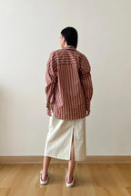 League Shirt Brown White