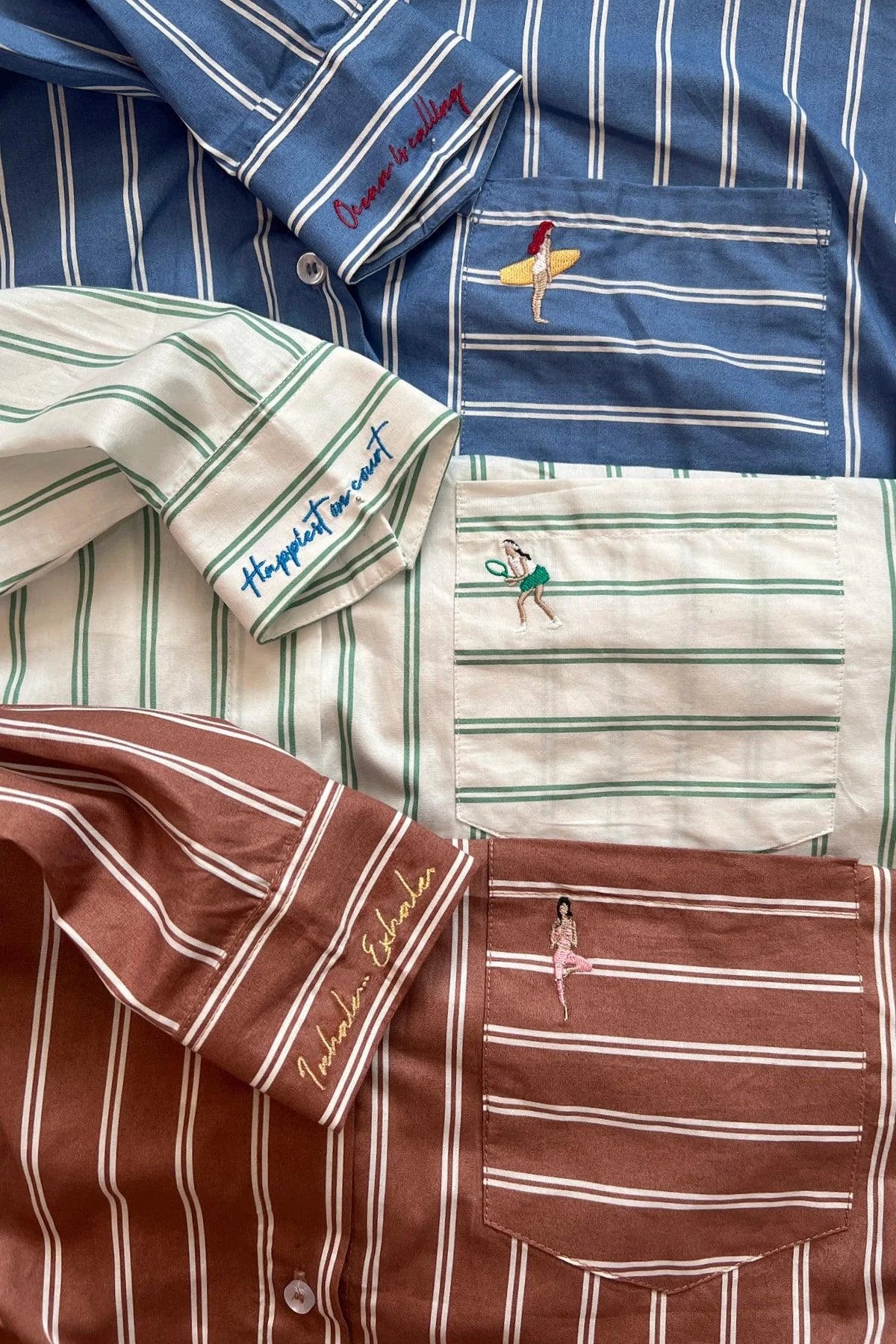 League Shirt Brown White