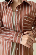 League Shirt Brown White