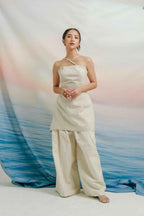 Leia Linen Tube Top Beige