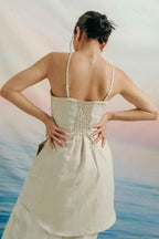 Leia Linen Tube Top Beige
