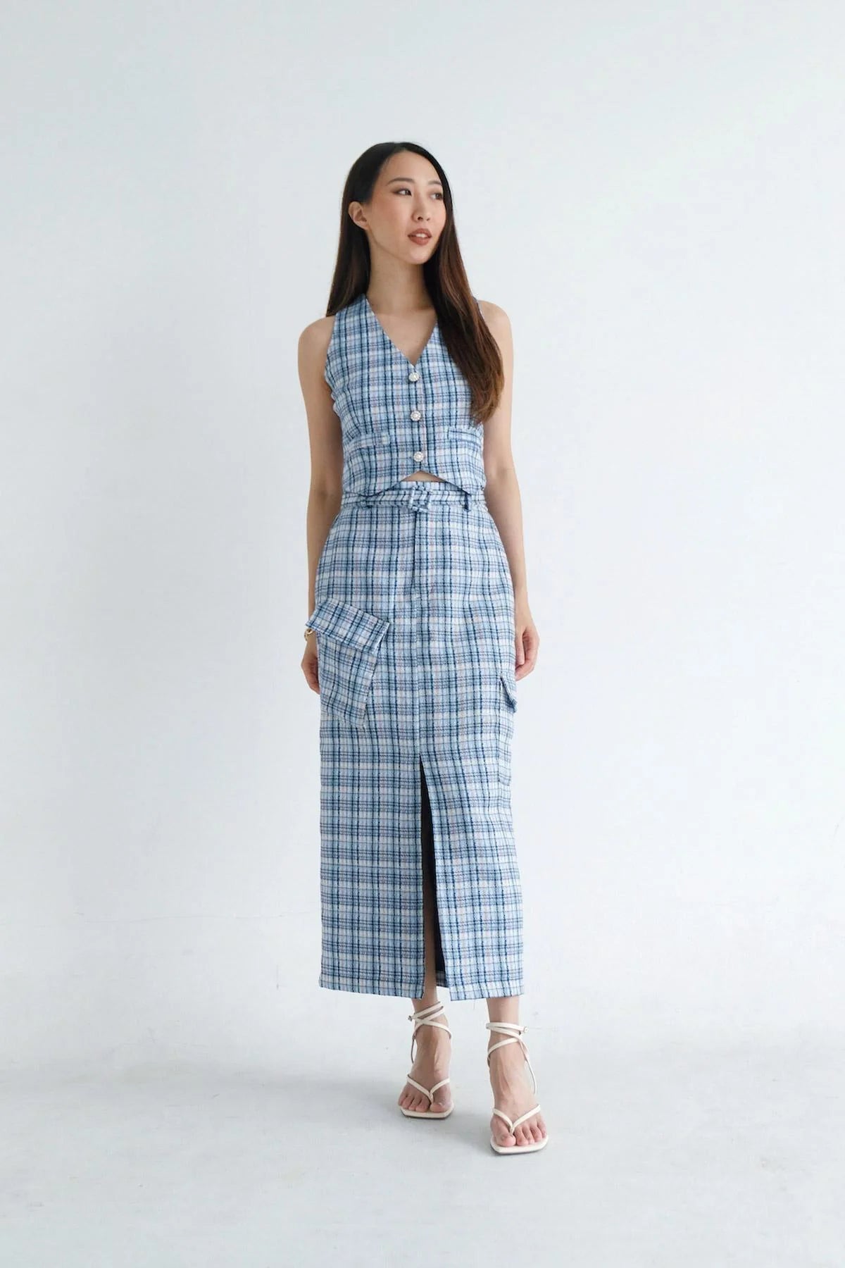 Leica Skirt Tweed Blue