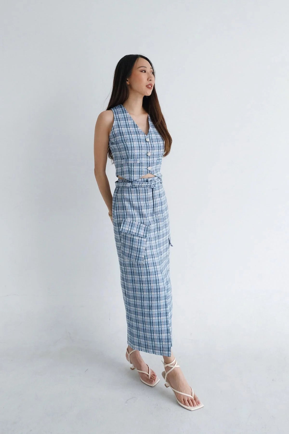 Leica Skirt Tweed Blue