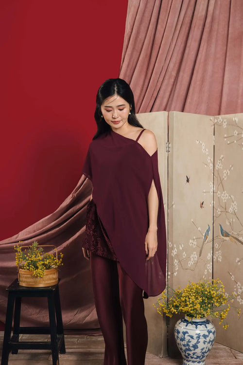 Lumine Sheer Overlay Red Wine