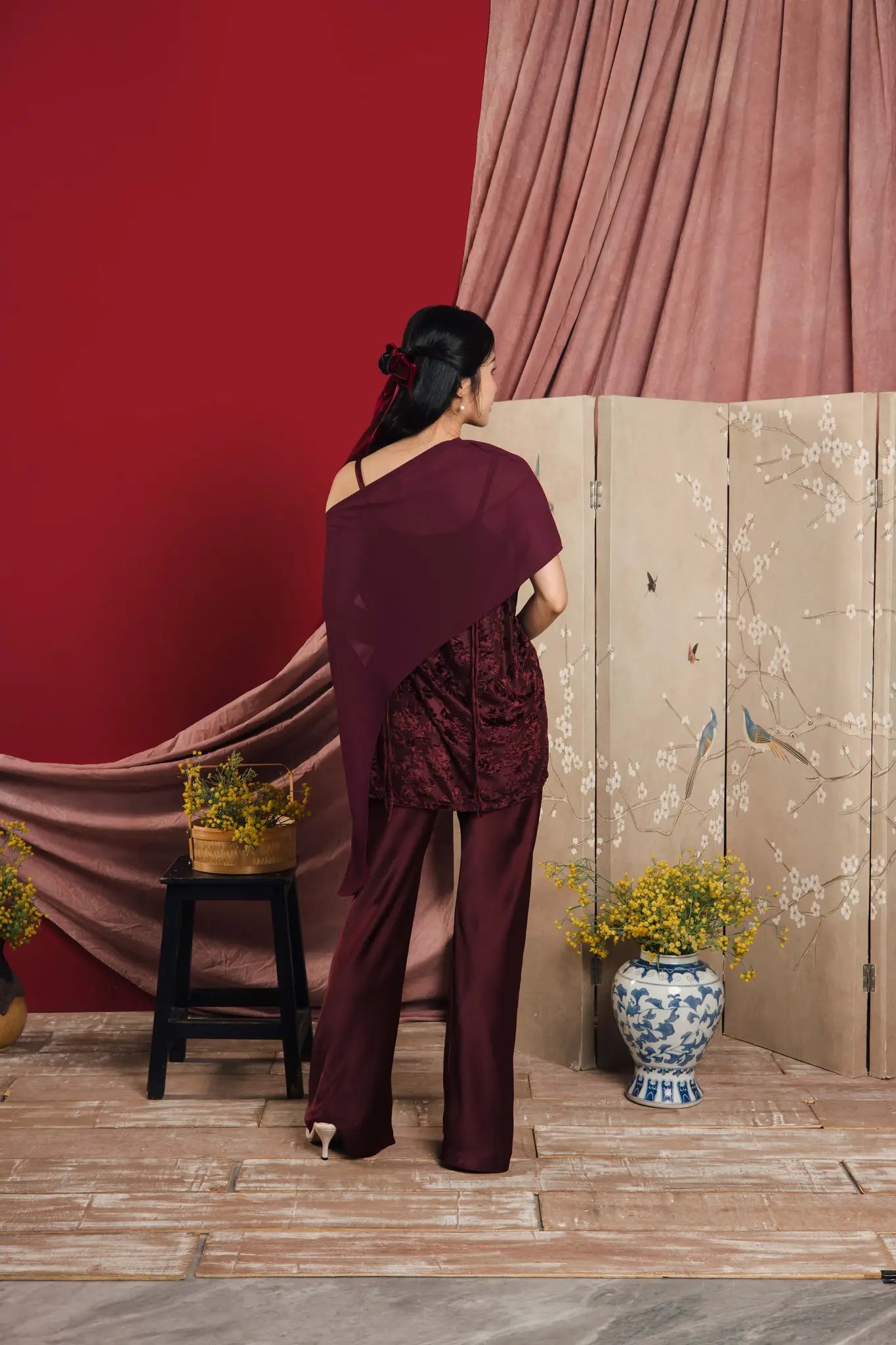 Lumine Sheer Overlay Red Wine