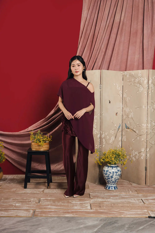Lumine Sheer Overlay Red Wine