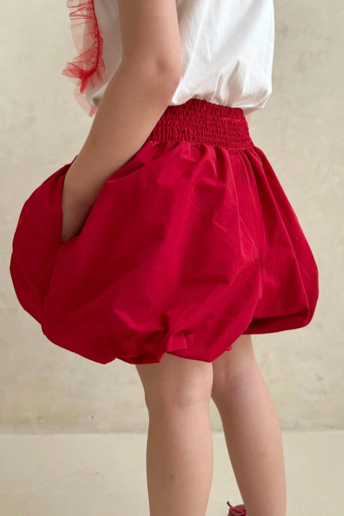 Molly Petite Bubble Shorts Red