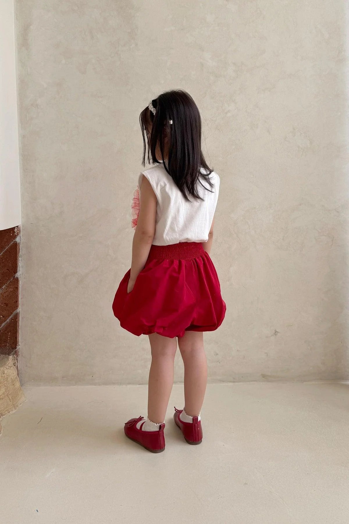 Molly Petite Bubble Shorts Red