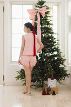 Pica Embroidered Top &amp; Shorts Pink-Red