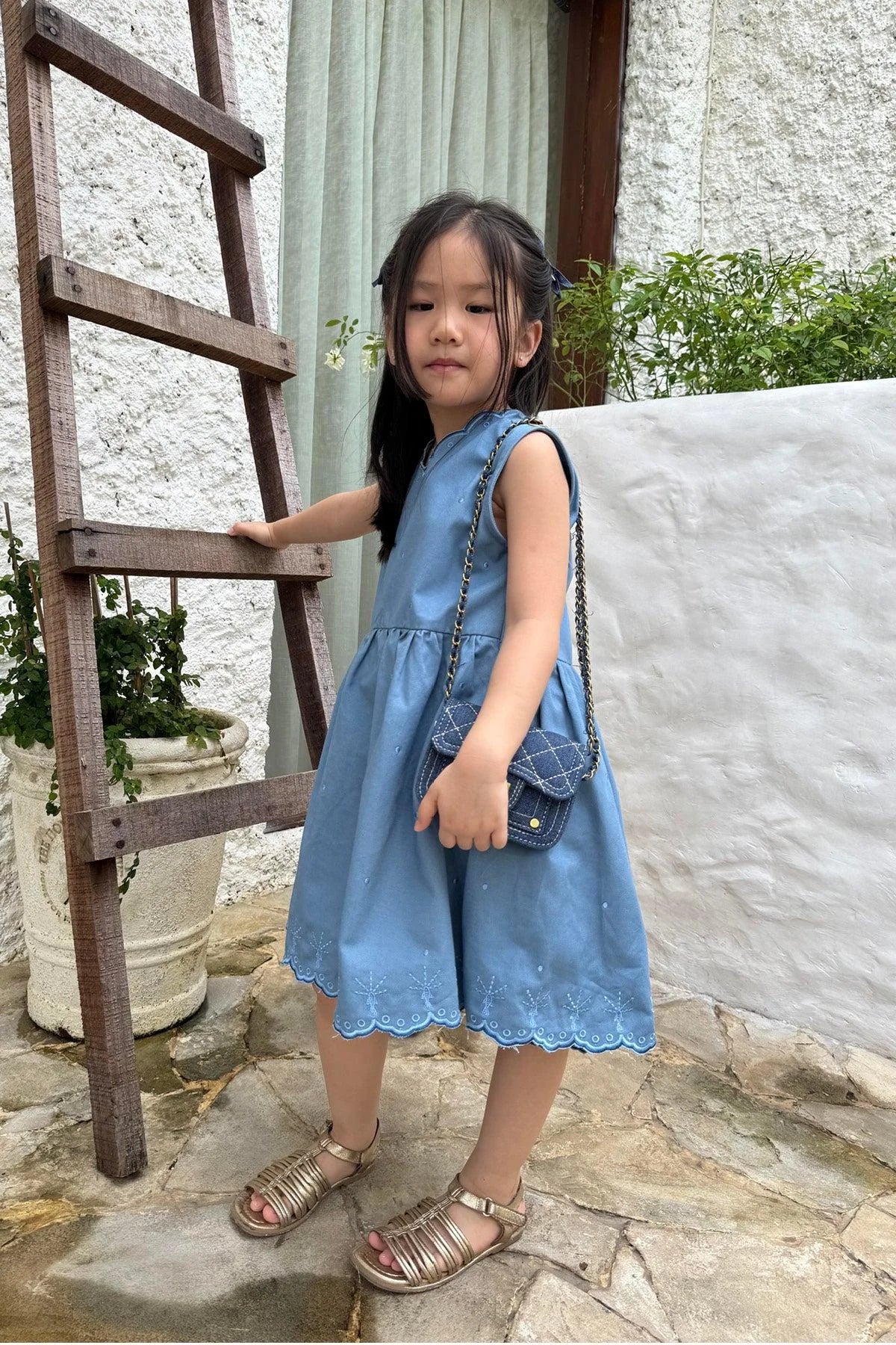 Pica Petite Dress Blue Ocean