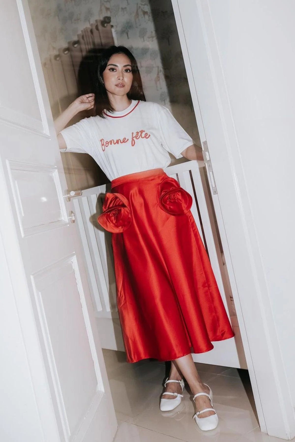 Rose Skirt Red