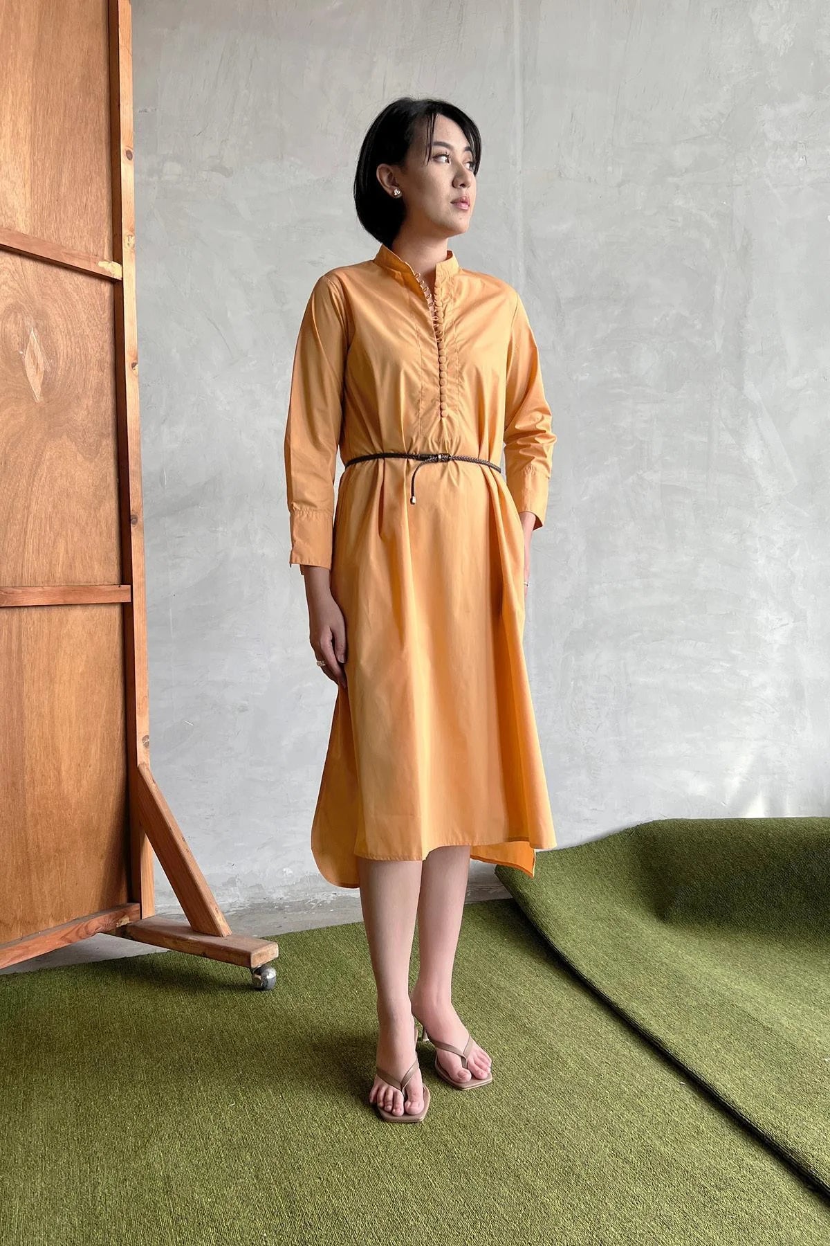 Serena Dress Mango/Brown