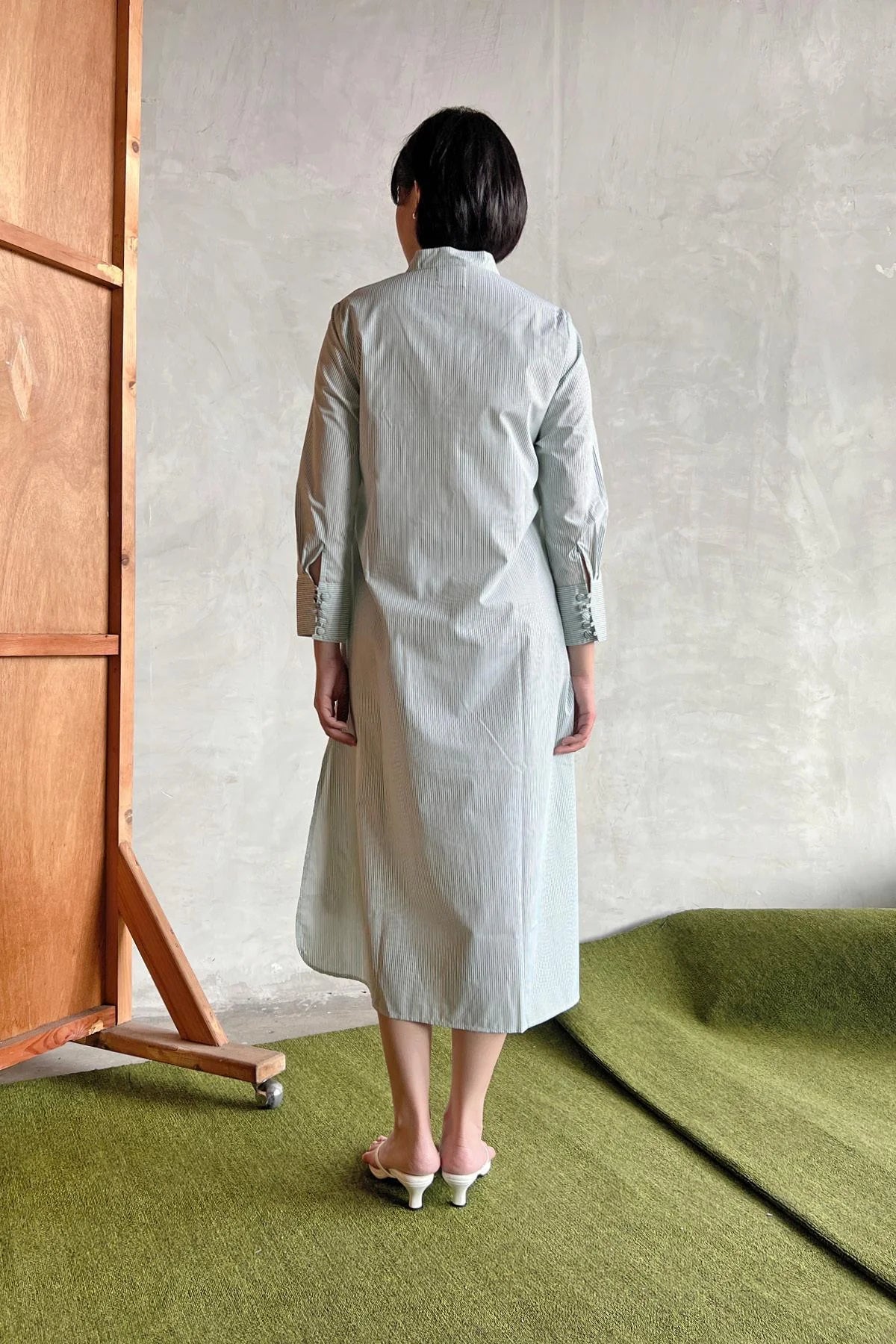 Serena Dress Stripes Green