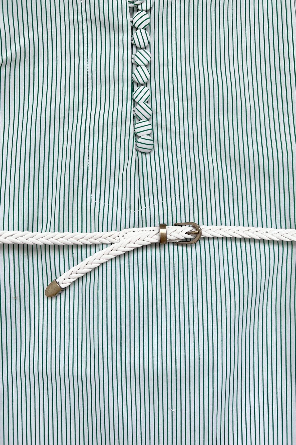 Serena Dress Stripes Green