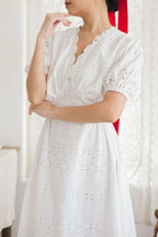 Shelly Dress Eyelet White