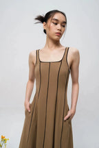 Thalia Dress Camel/Black
