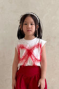 Tutu Petite Muscle Tee White Red