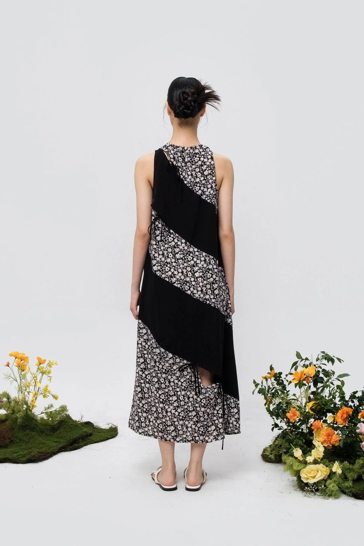 Twister Dress Black/Black Floral