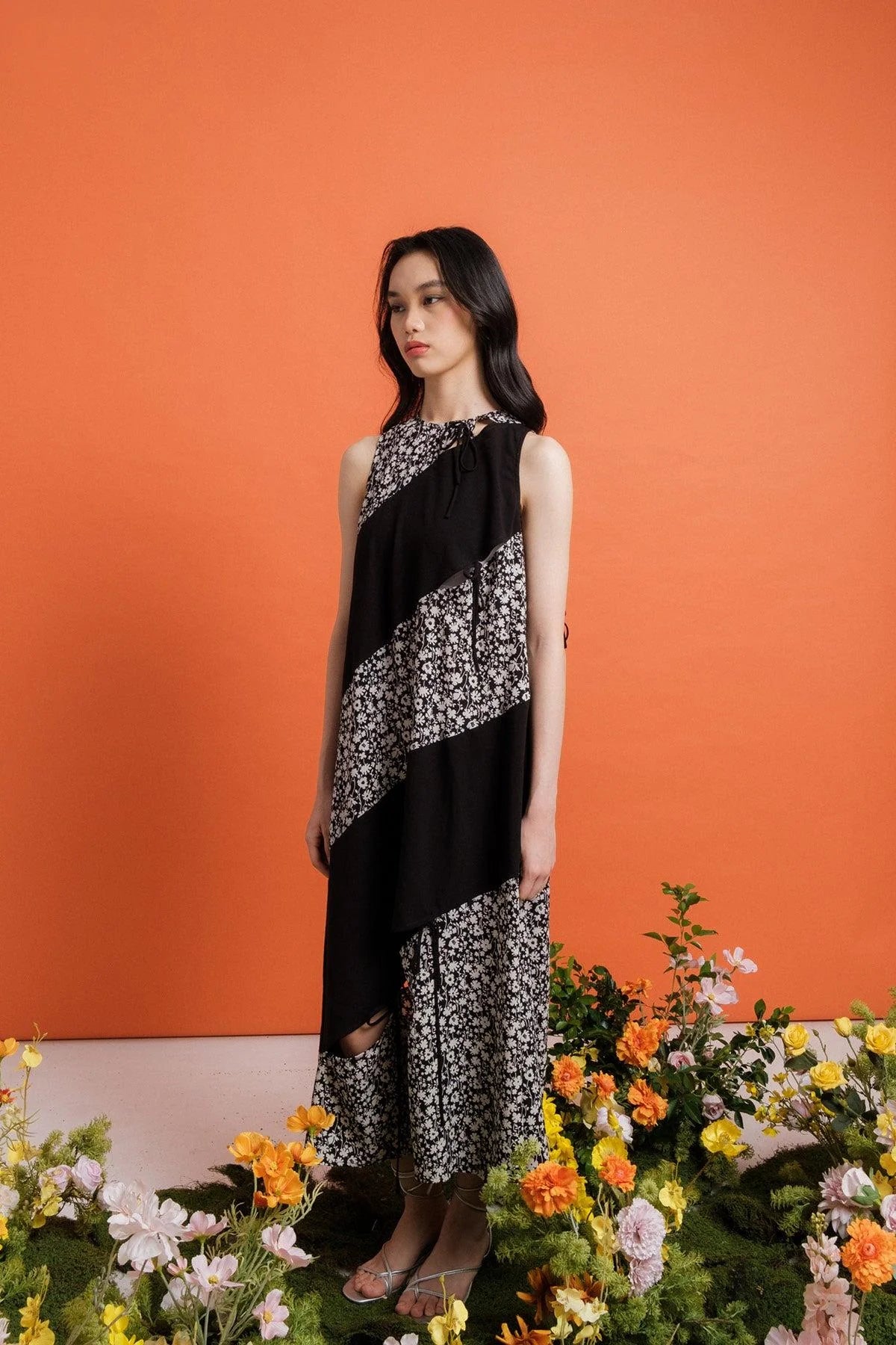 Twister Dress Black/Black Floral