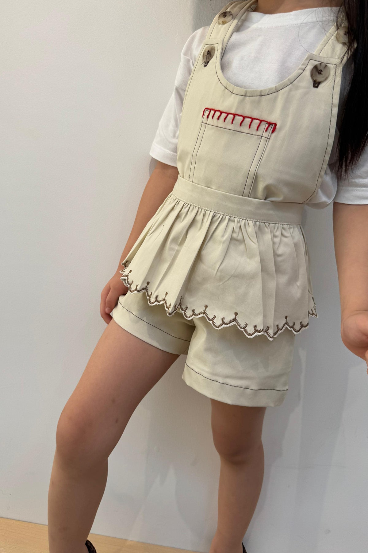 Elodie Petite Apron Ecru