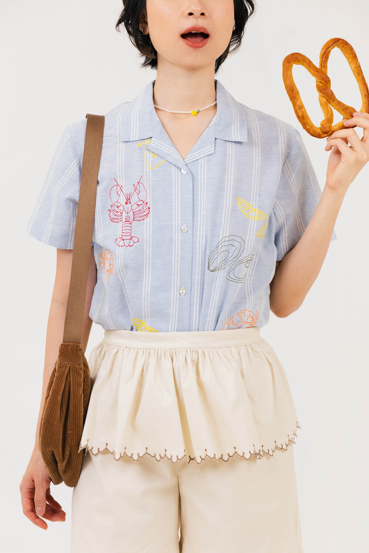 Elodie Peplum Shorts Ecru