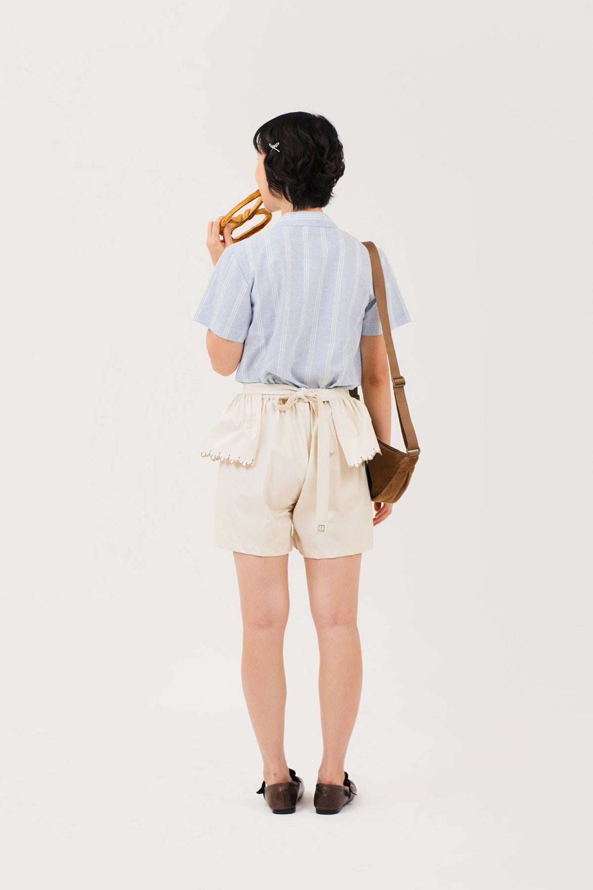 Elodie Peplum Shorts Ecru