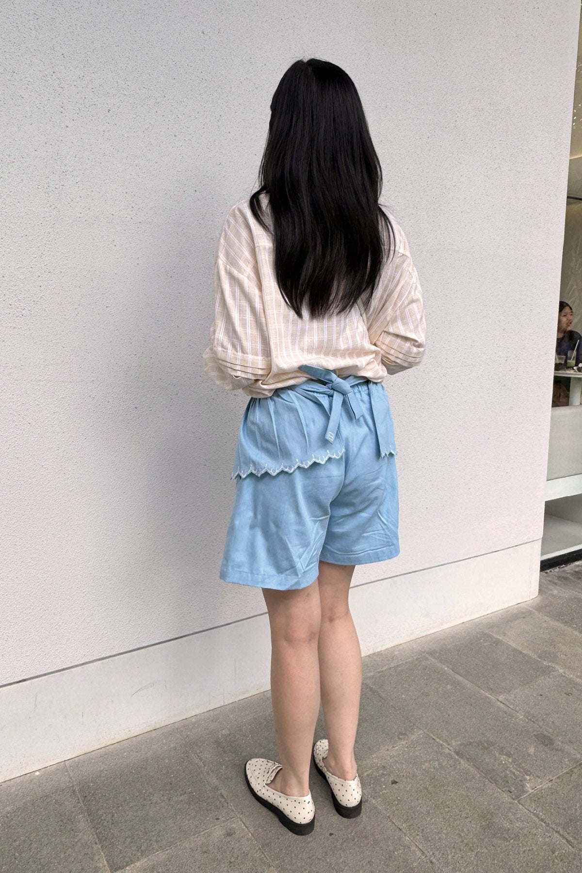 Elodie Peplum Shorts Sky Blue