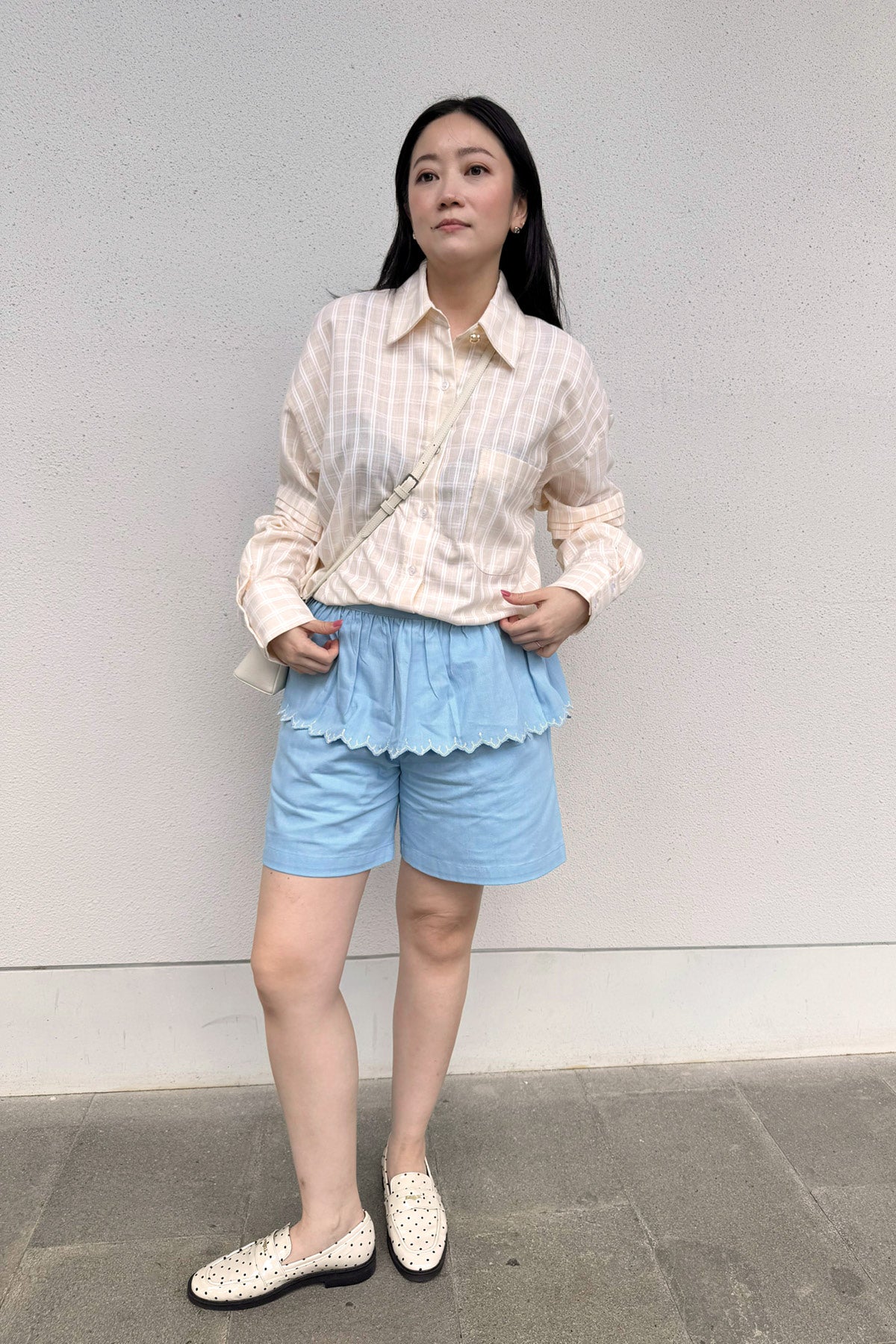 Elodie Peplum Shorts Sky Blue