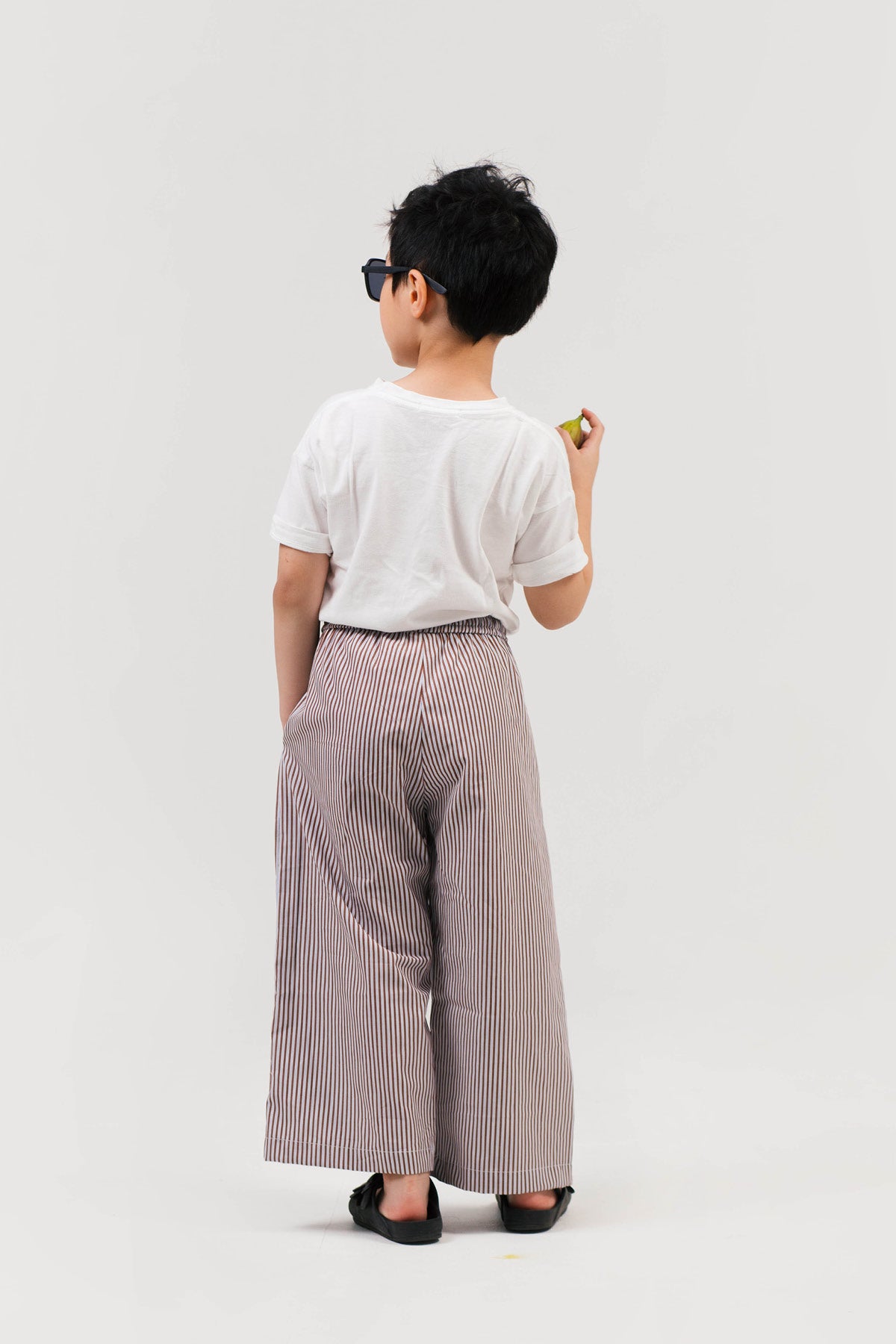 Figs Petite Pants Brown-Blue Stripes