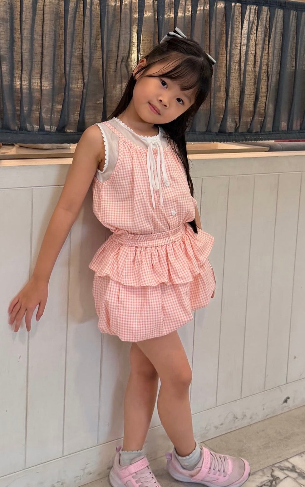 Apron Bubble Petite Shorts Peach