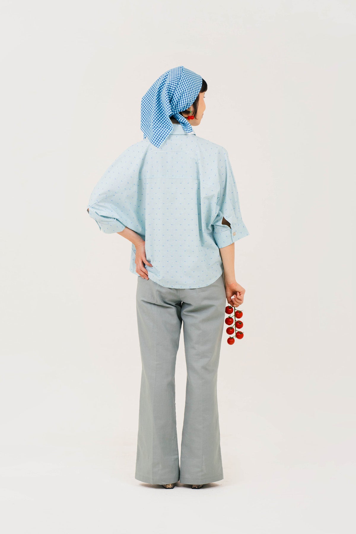 Jardin Shirt Green Blue Dobby