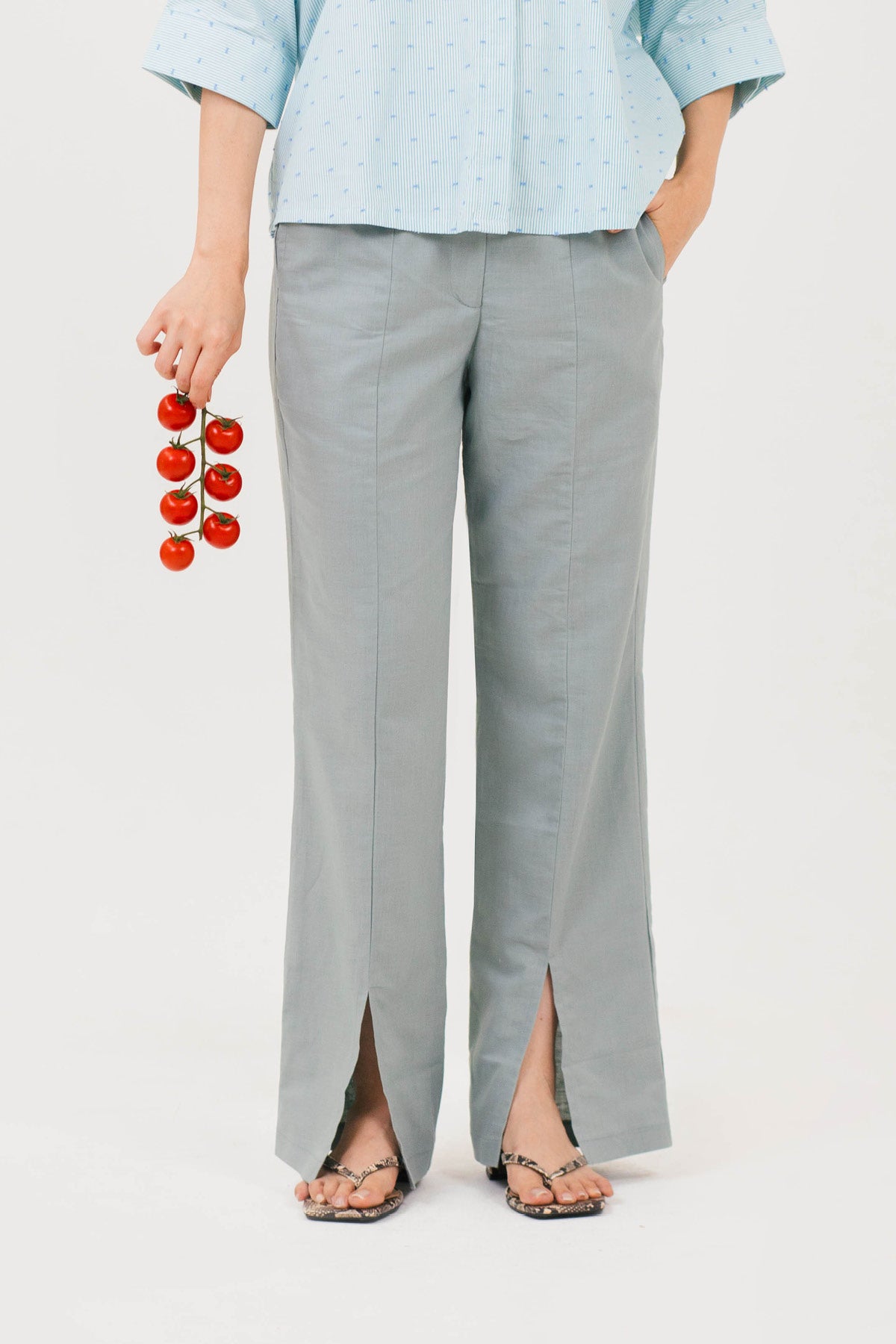 Marzipan Linen Pants Frosty Sage