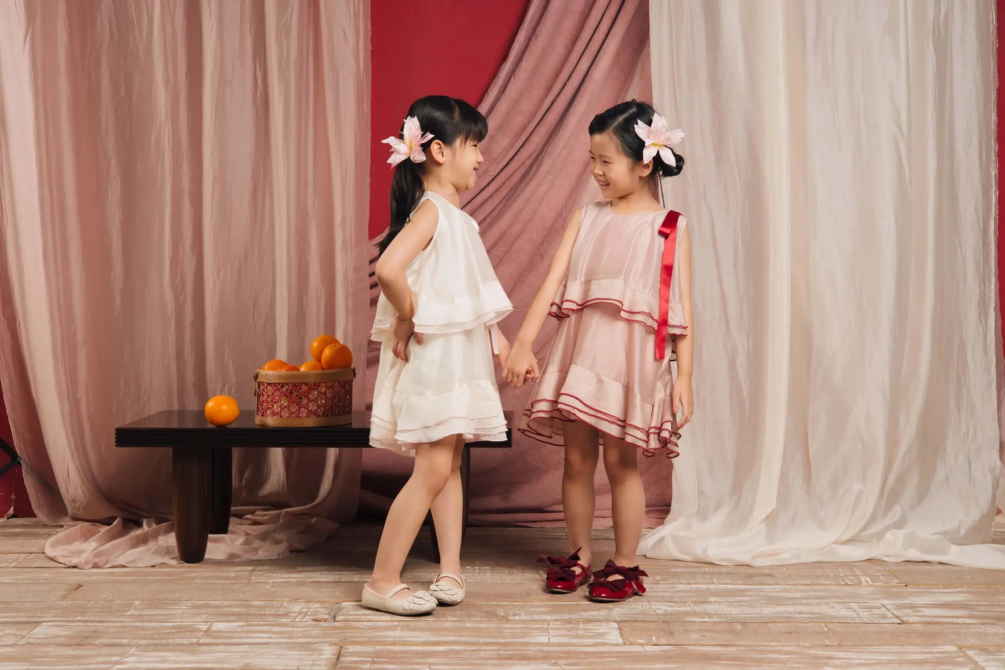Pristine Petite A-Line Dress in White/Pink - EESOME Pristine Petite A-Line Dress in White/Pink - EESOME