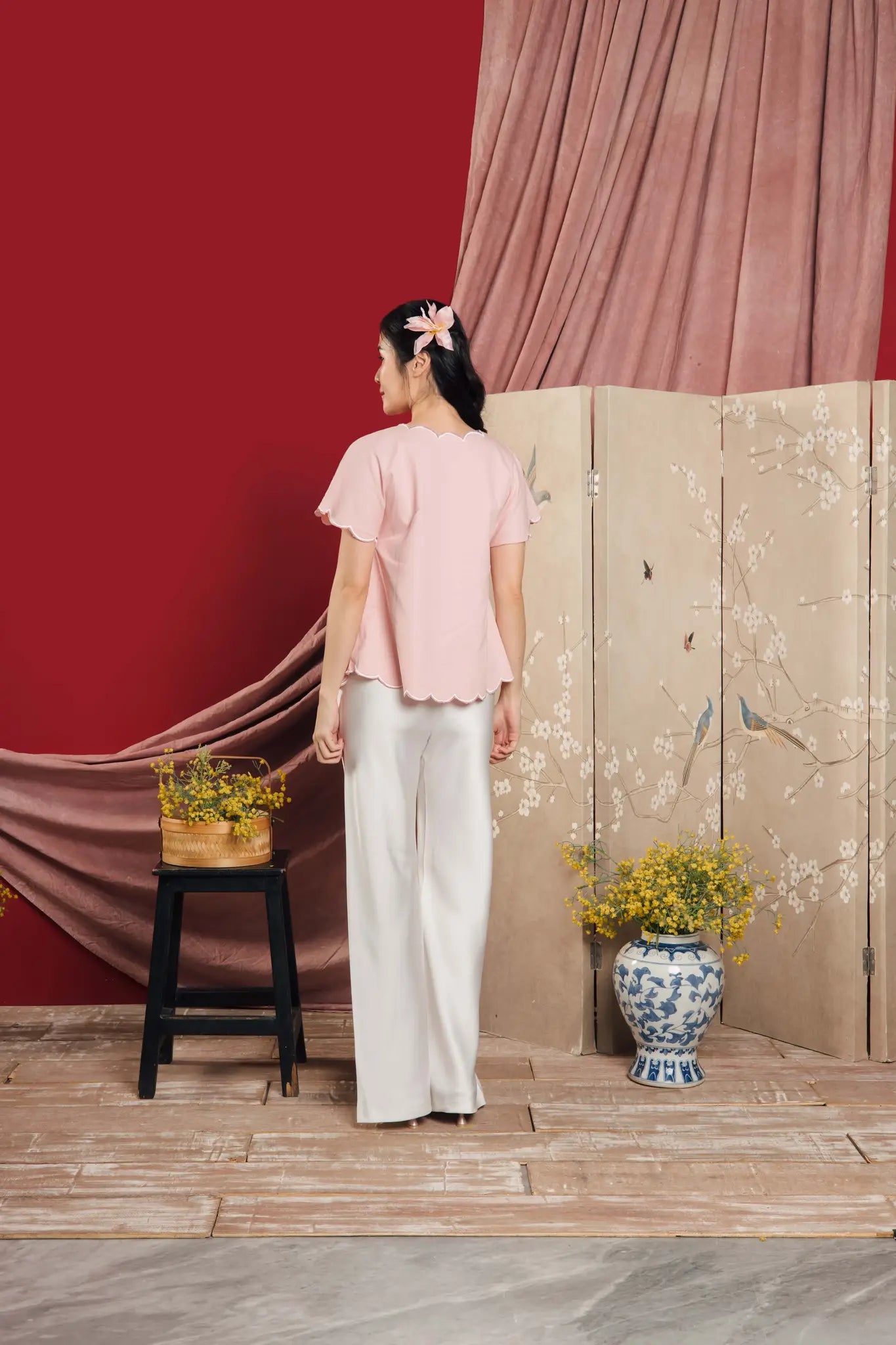 Pony Embro Vest Dusty Pink