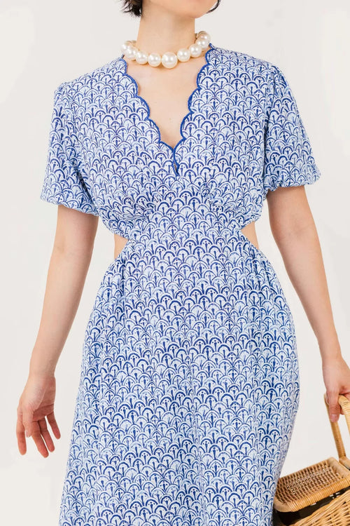 Shelly Dress Blue Porcelain