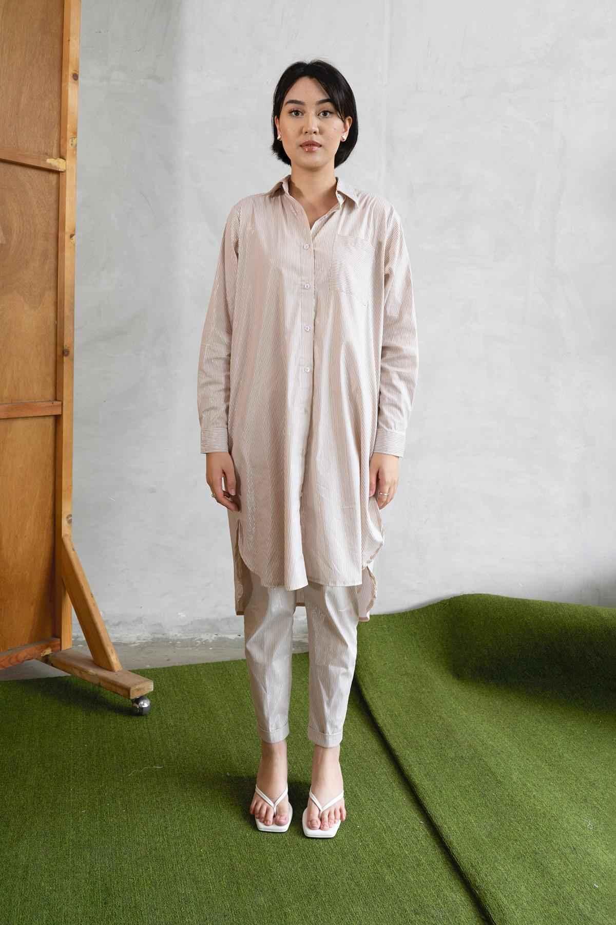 Alpen Pants Brown/Silver - EESOME