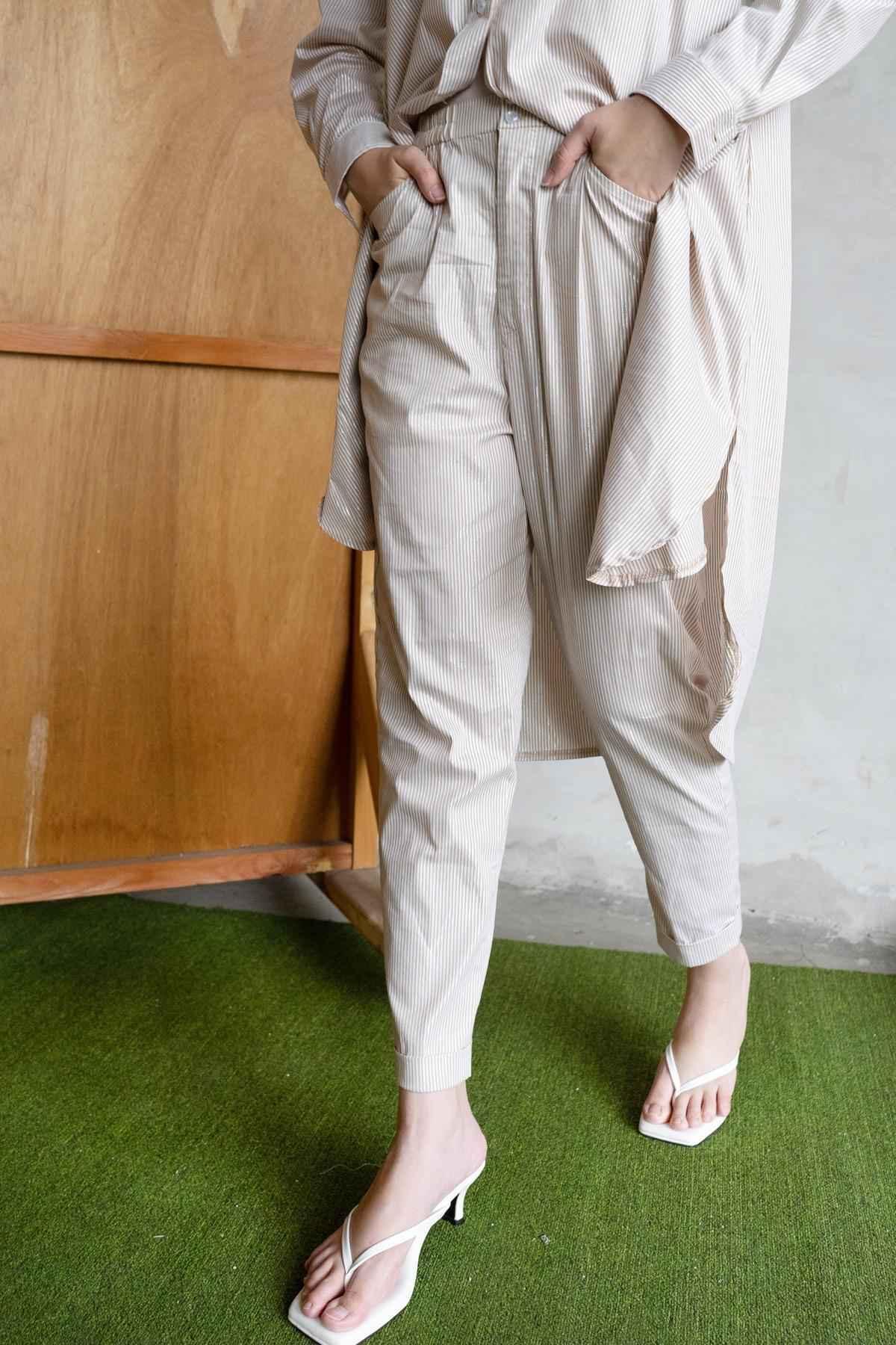 Alpen Pants Brown/Silver - EESOME